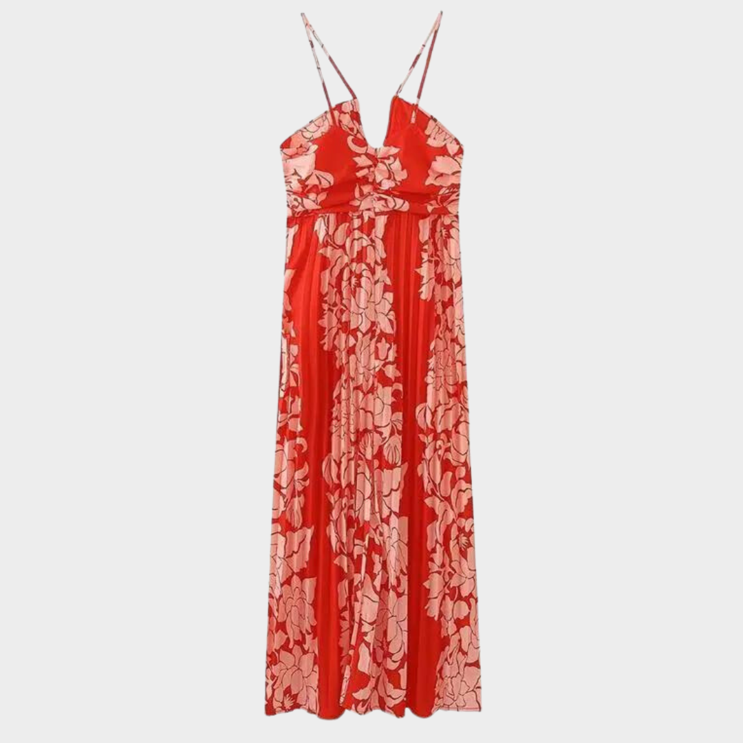 Vestido Estampado leve e Plissado Verão - Lunna