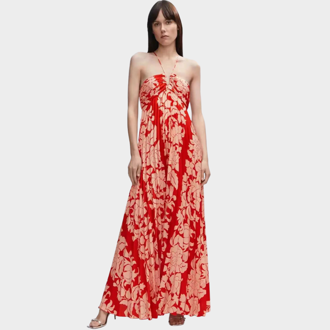 Vestido Estampado leve e Plissado Verão - Lunna