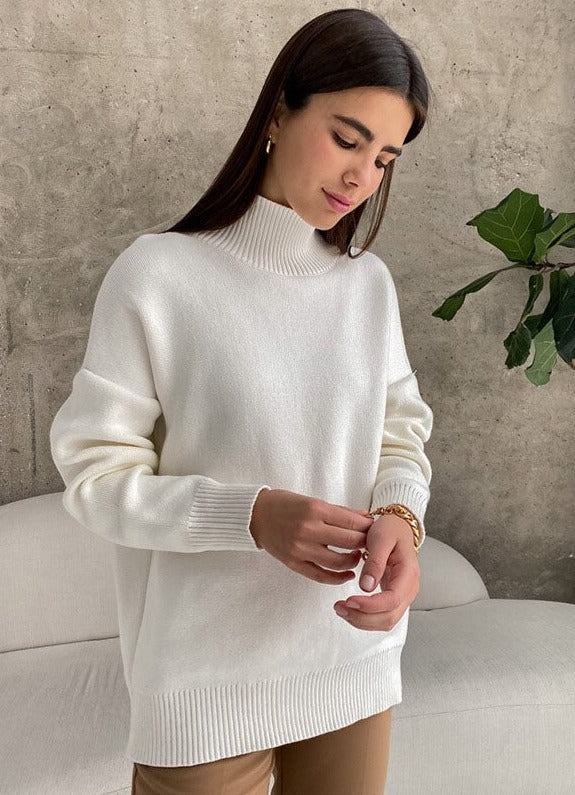 Pullover Gola Alta Barra Punho e Gola 2x1 - Court