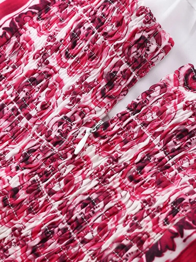Vestido longo de Alça Estampa Europa - Ferraz