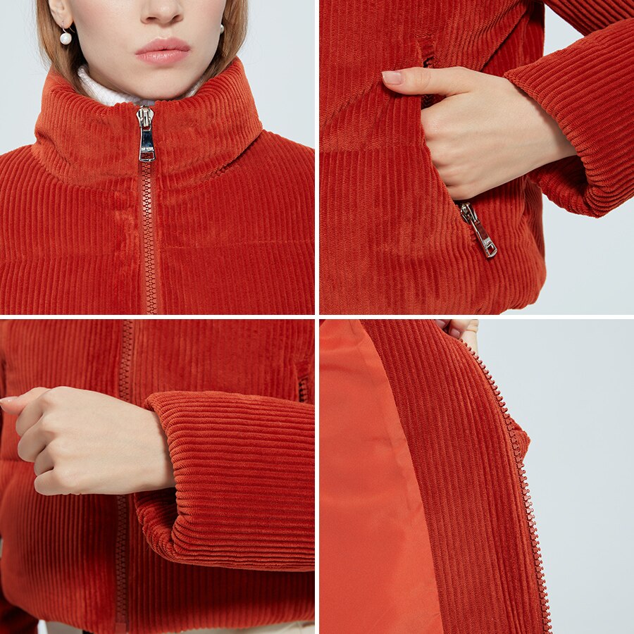 Casaco Corduroy Cotelê curto com Ziper - Olsen