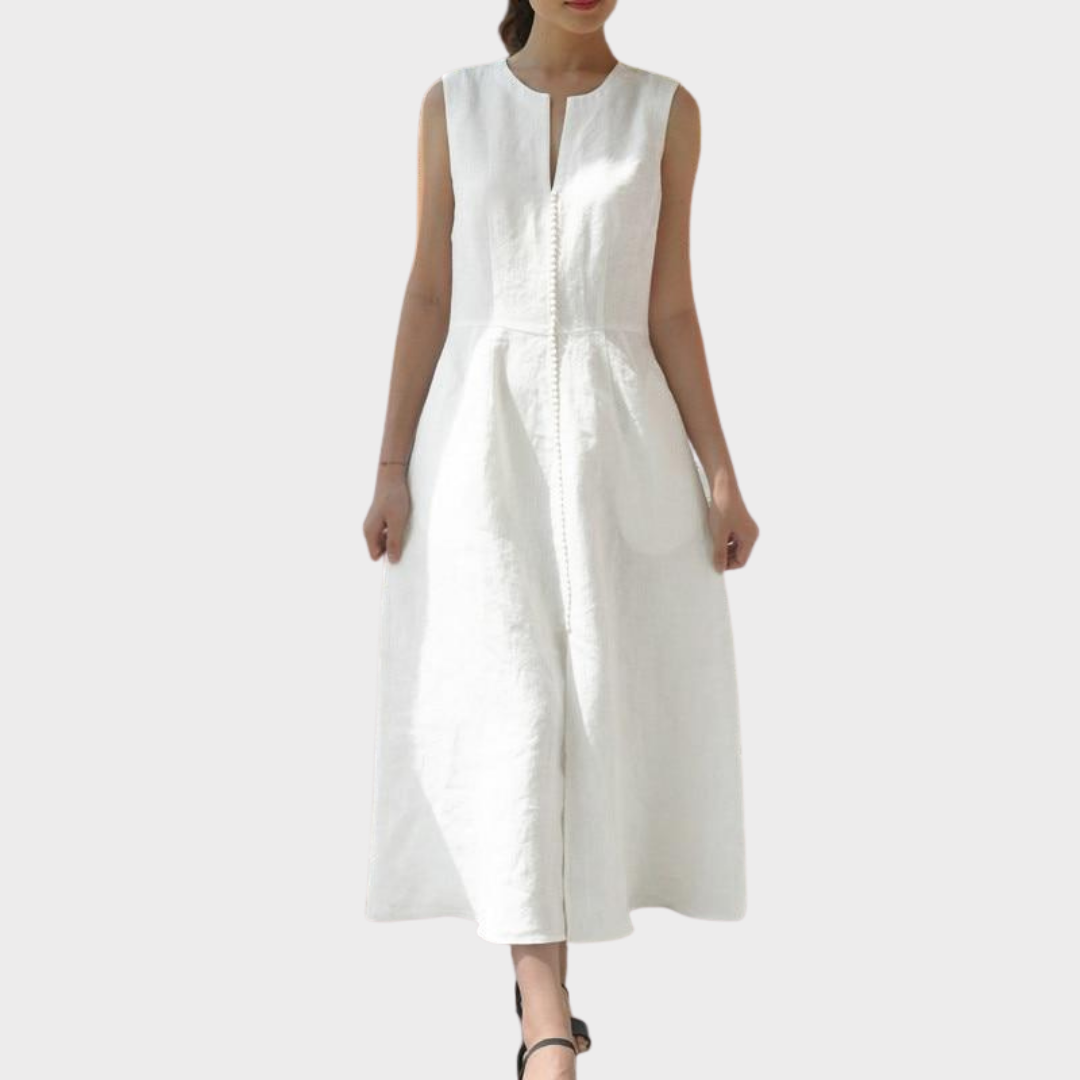 Vestido Minimalista Midi em Algodão - Málaga