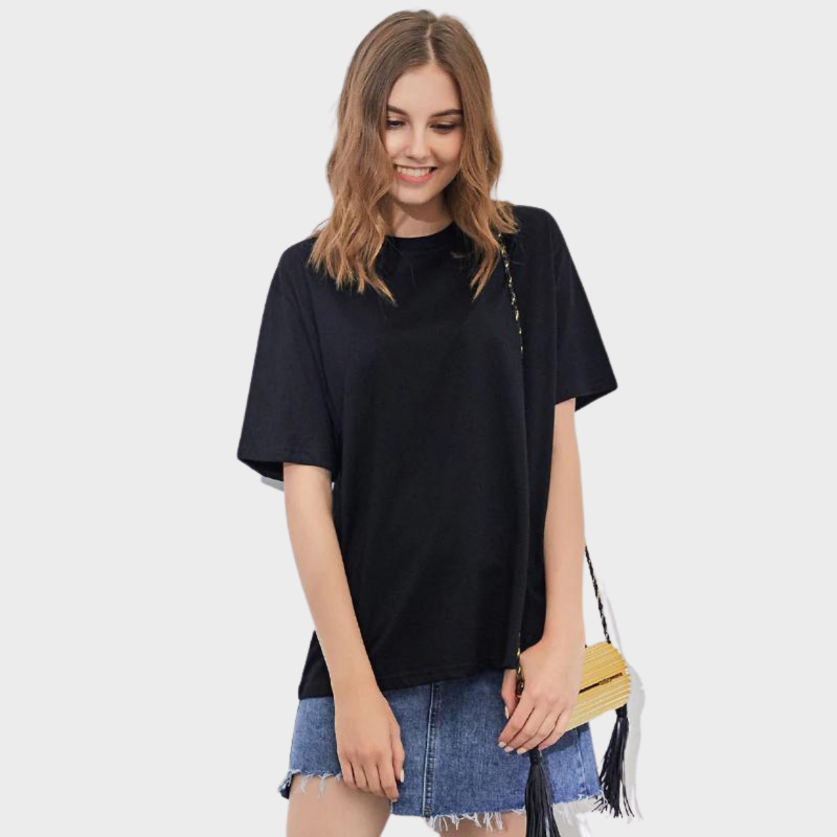 T-shirt Feminina Básica Oversize 100% Algodão - Angelina