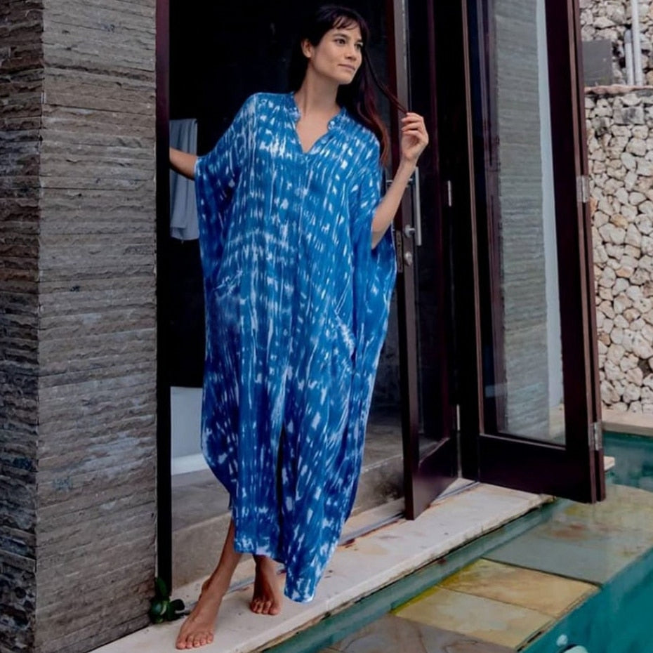 Kaftan com estampa Clássica, modelagem Ampla e Confortável - Pamela