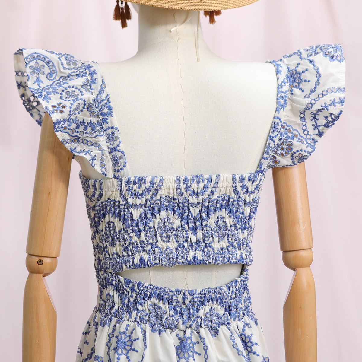 Vestido Midi Bordado busto Lastex - Montjuic