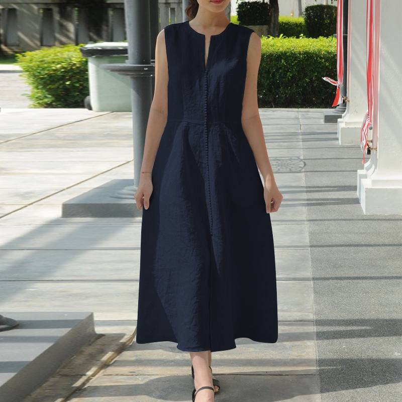 Vestido Minimalista Midi em Algodão - Málaga