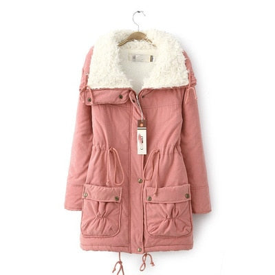 Casaco Parka Forrada com Fleece dois Bolsos Frontais Regulador Cintura - Mountain