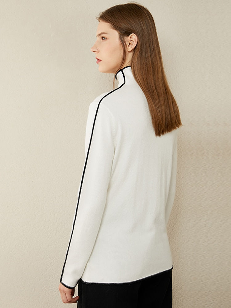 Sweater Tricô Feminina Minimal Frizo Gola Alta - Friza