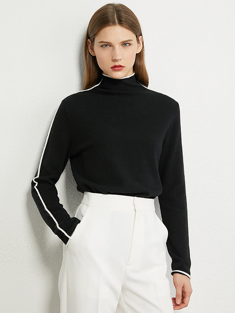 Sweater Tricô Feminina Minimal Frizo Gola Alta - Friza
