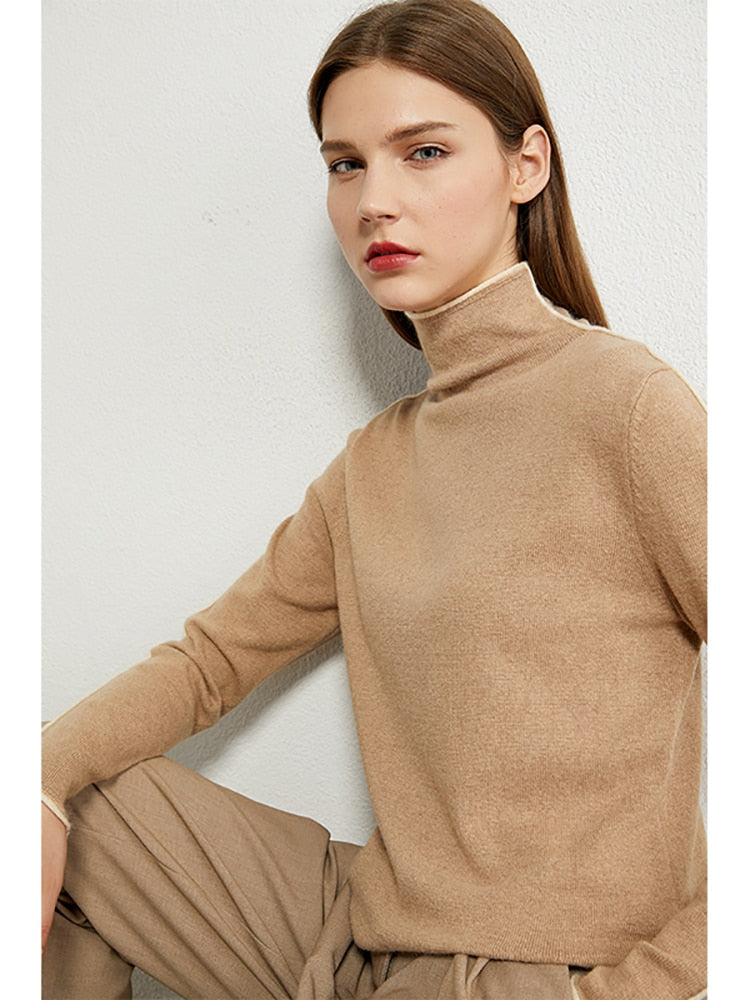 Sweater Tricô Feminina Minimal Frizo Gola Alta - Friza