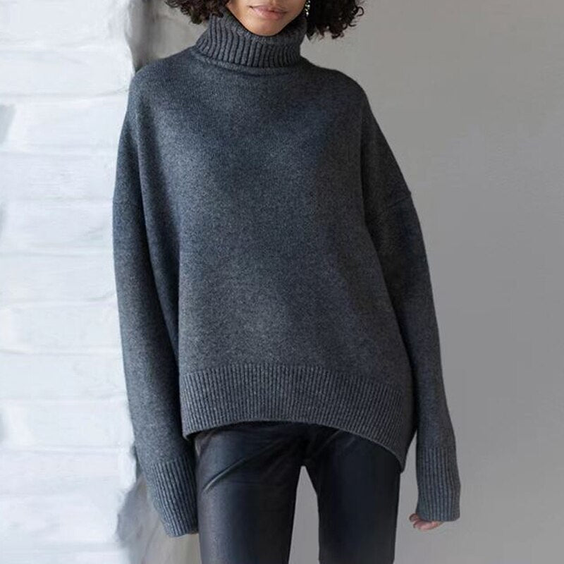 Pullover Gola Alta Feminina em Tricot - Touch