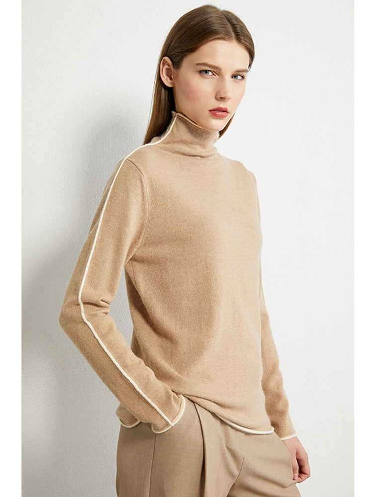 Sweater Tricô Feminina Minimal Frizo Gola Alta - Friza
