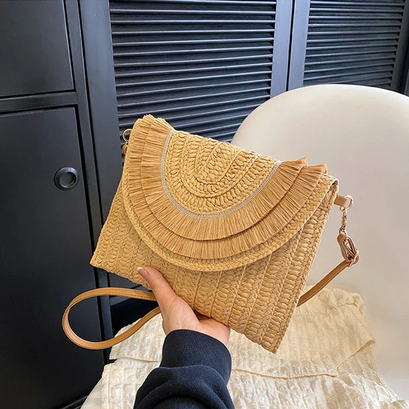 Bolsa Crossbody em Palha de Ráfia