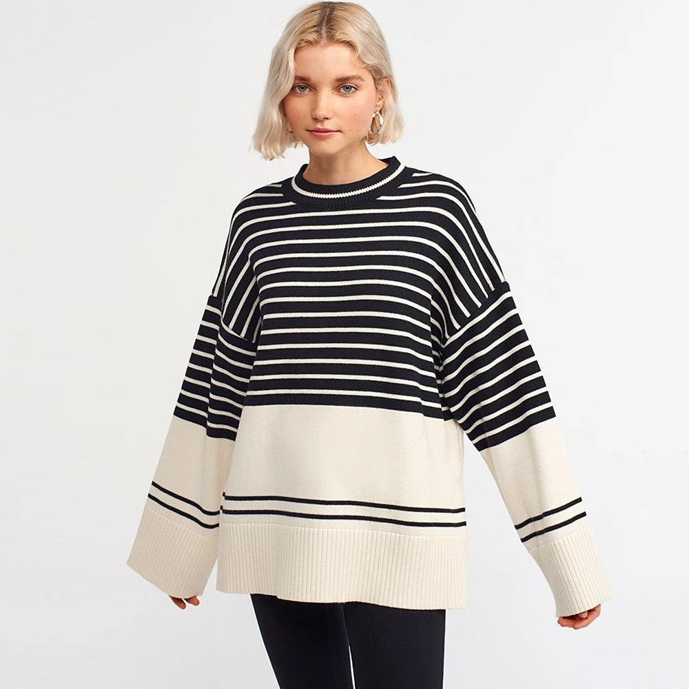 Tricot Sweater Engineer Stripes Modelagem Ampla - Bragança