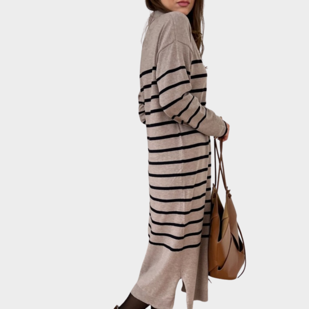 Vestido Malha Tricot listras localizadas - Engenier Stripes