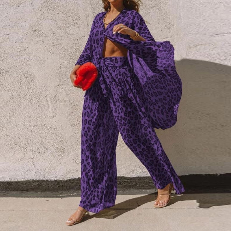 Conjunto Estampado Blusa + Calça - Leopardo